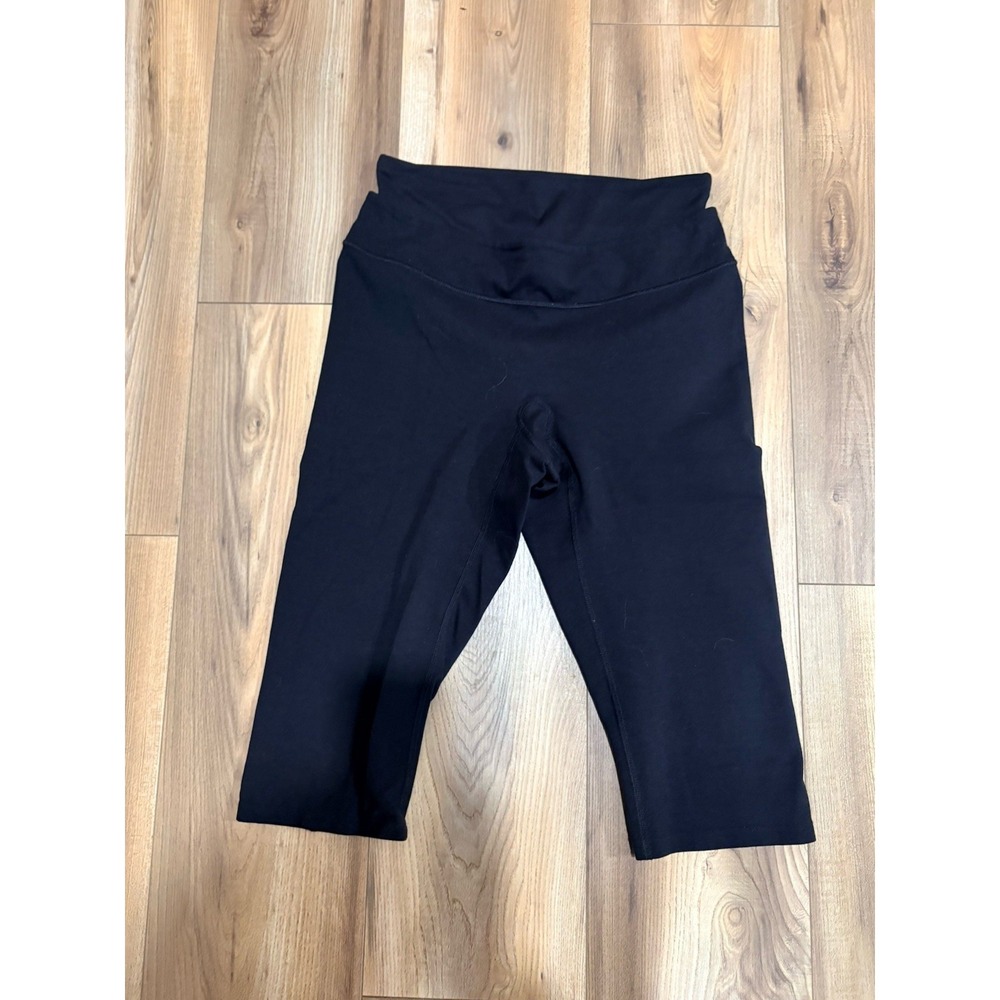 Spanx Capri Yoga Pants Women's Large‎ Black Cropped Leggings Gym Workout